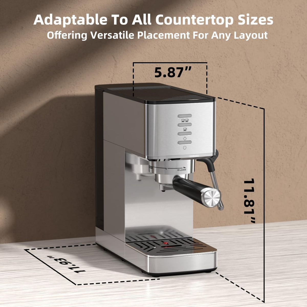Cafetera expreso Kismile de 20 bares con vaporizador de leche CM8032