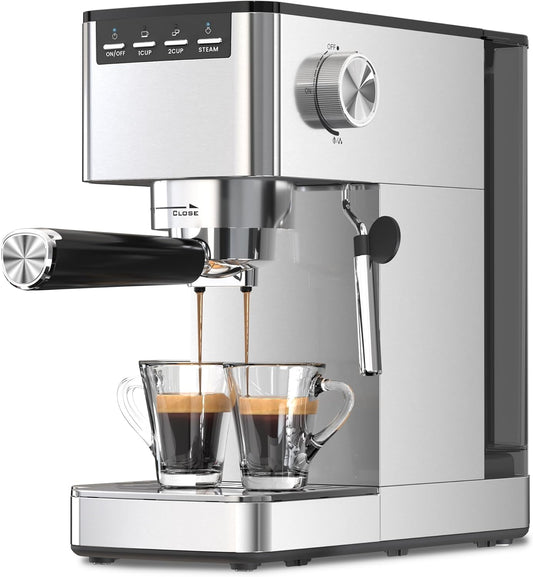 Cafetera expreso Kismile de 20 bares con vaporizador de leche CM8032