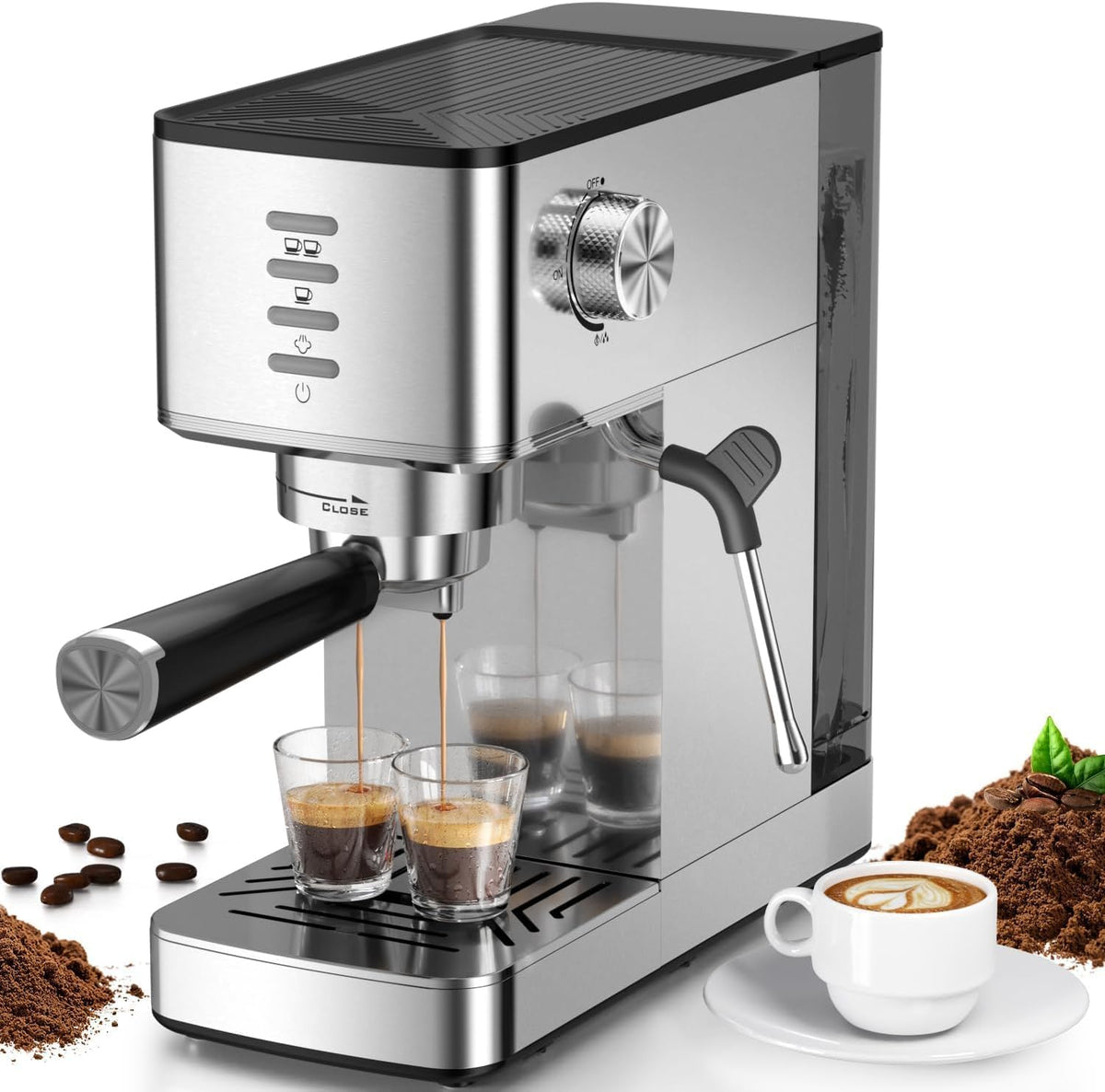Cafetera expreso Kismile de 20 bares con vaporizador de leche CM8032