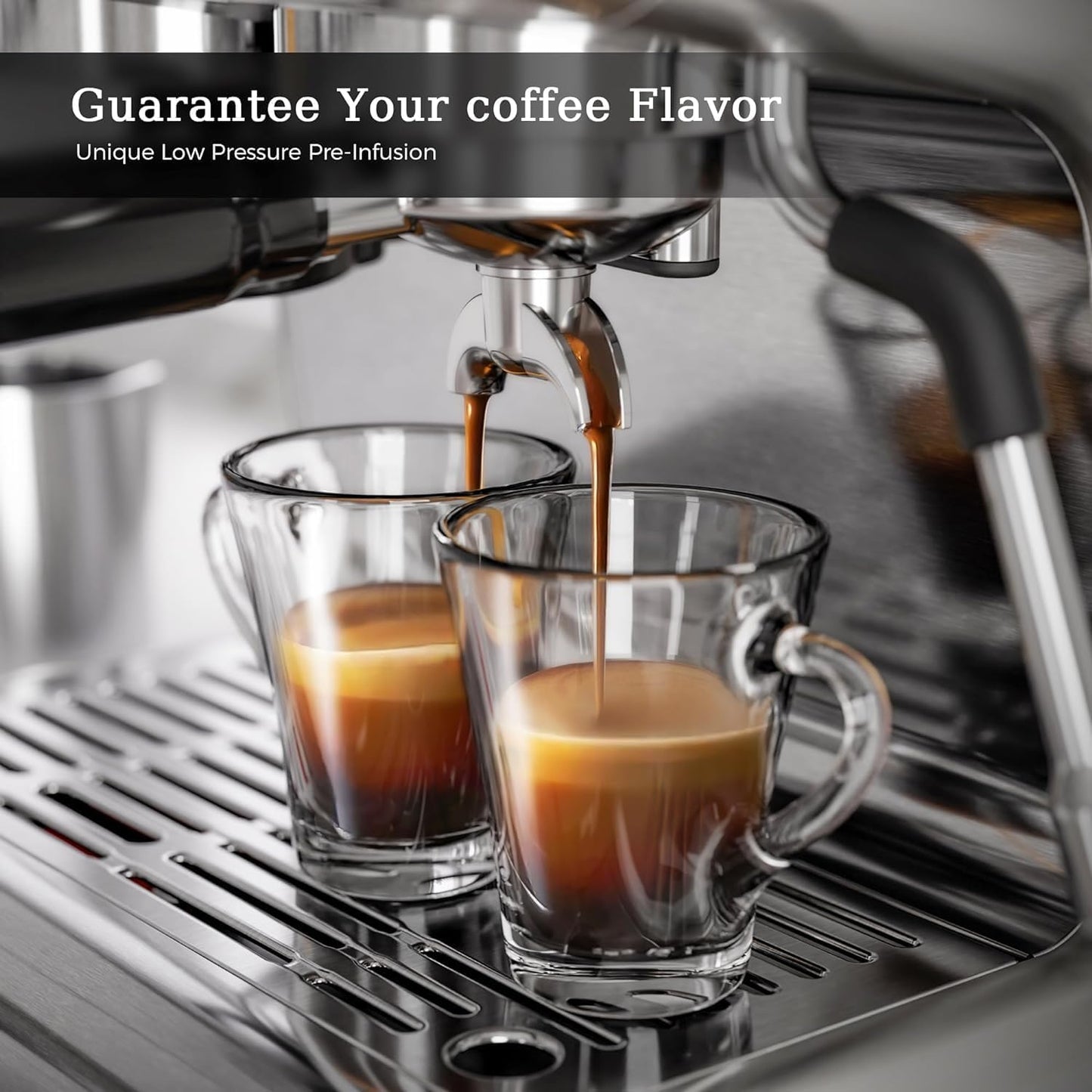 Cafetera expreso Kismile, cafetera semiautomática con molinillo de café y vaporizador de leche.