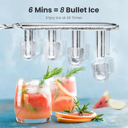 Kismile countertop ice maker chrome finish with clear ice cubes and rosemary cocktails on Tampa Home & Garden Store