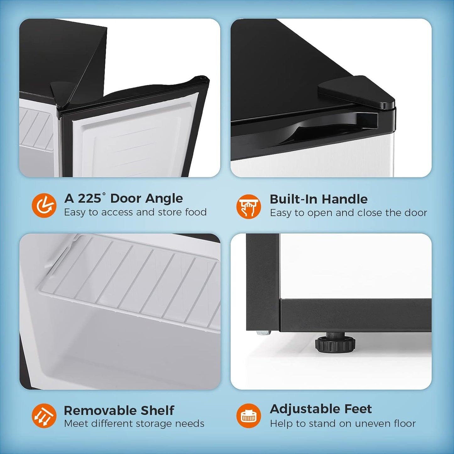 Minicongelador Kismile, congelador vertical de 1.1 pies cúbicos con puerta reversible simple 