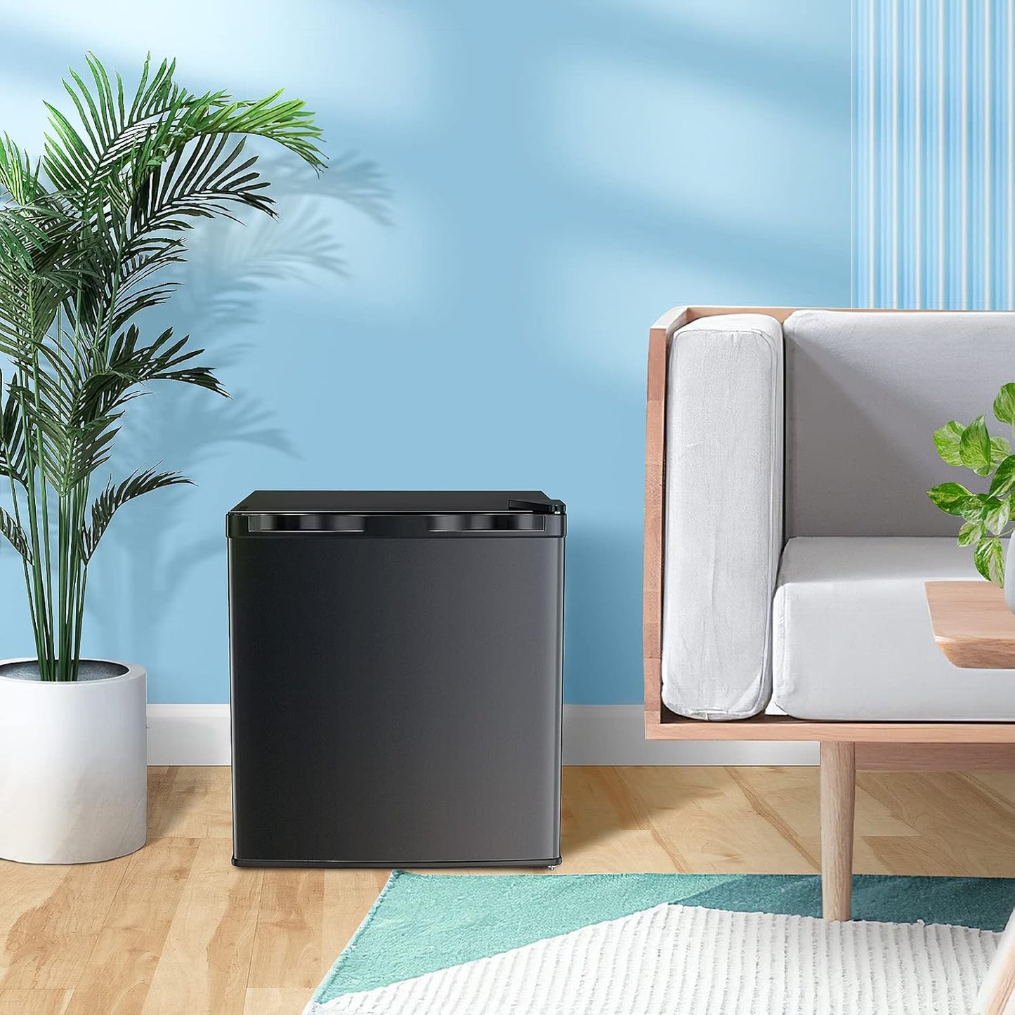 Minicongelador Kismile, congelador vertical de 1.1 pies cúbicos con puerta reversible simple 