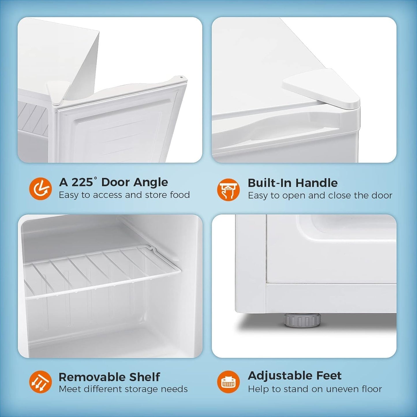 Minicongelador Kismile, congelador vertical de 1.1 pies cúbicos con puerta reversible simple 