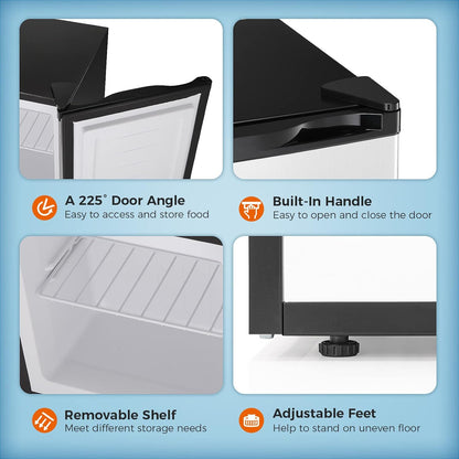Minicongelador Kismile, congelador vertical de 1.1 pies cúbicos con puerta reversible simple 