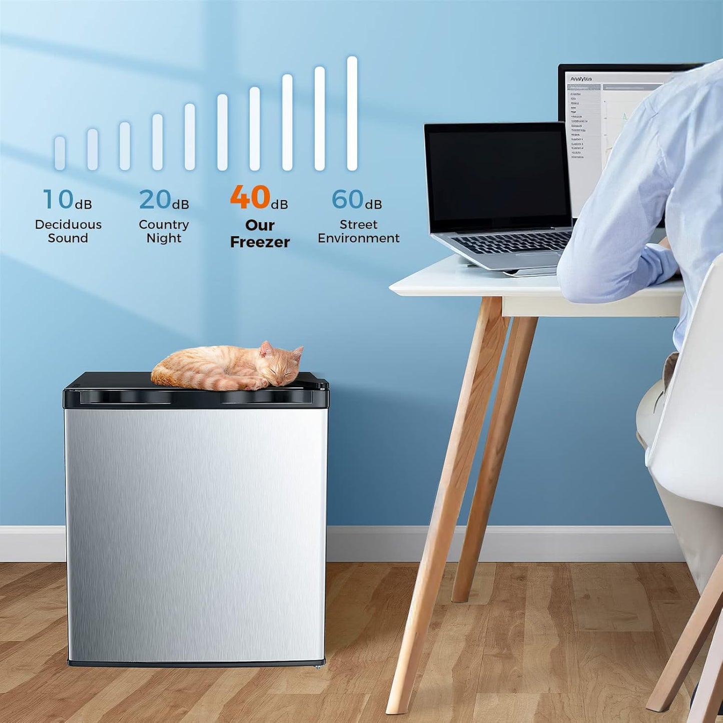 Minicongelador Kismile, congelador vertical de 1.1 pies cúbicos con puerta reversible simple 