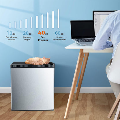 Minicongelador Kismile, congelador vertical de 1.1 pies cúbicos con puerta reversible simple 