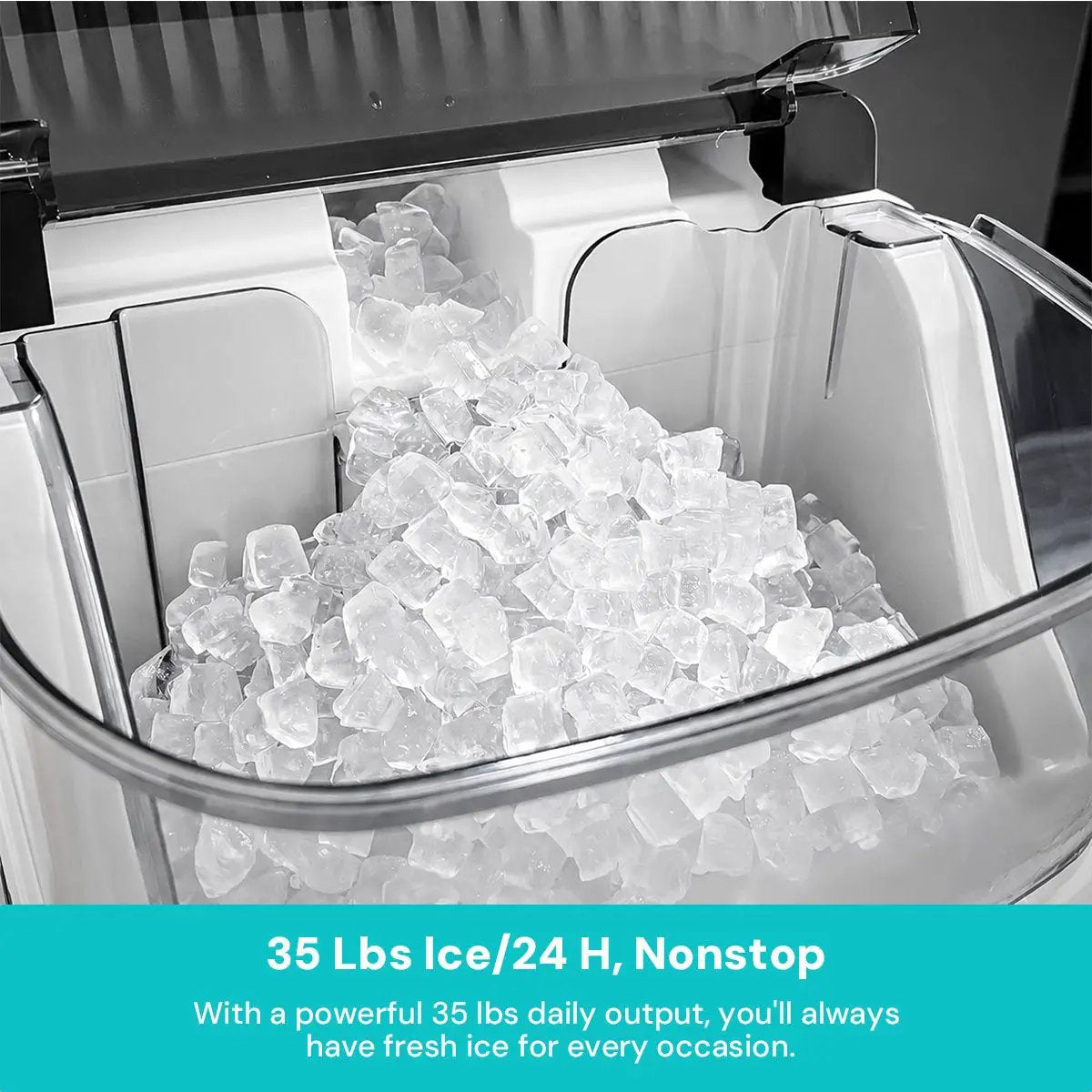 Kismile Nugget Ice Maker countertop Z5815NB with transparent ice bin on Tampa Home & Garden Store