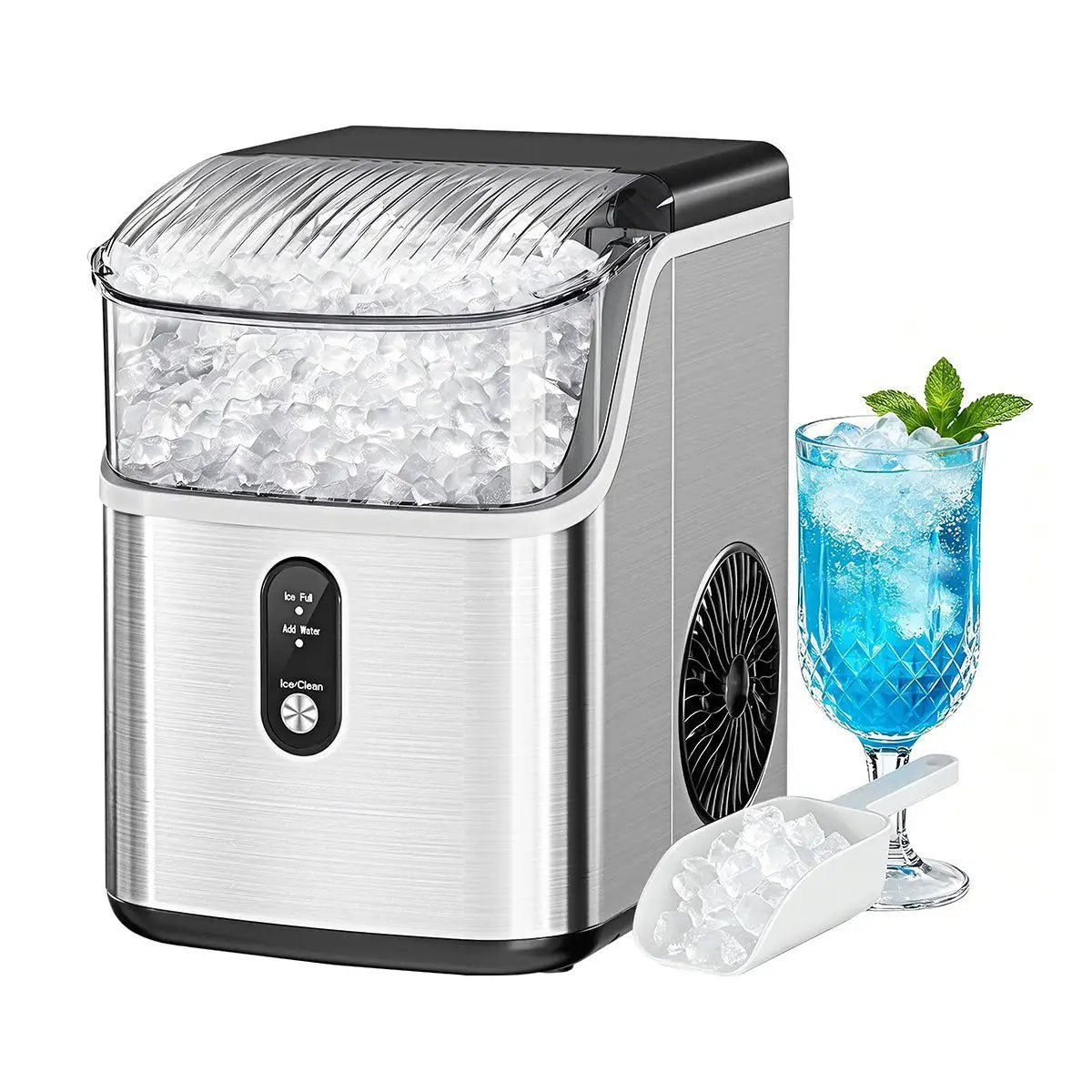 Kismile Nugget Ice Maker Z5815NB countertop stainless steel with clear ice bin and scoop on Tampa Home & Garden Store