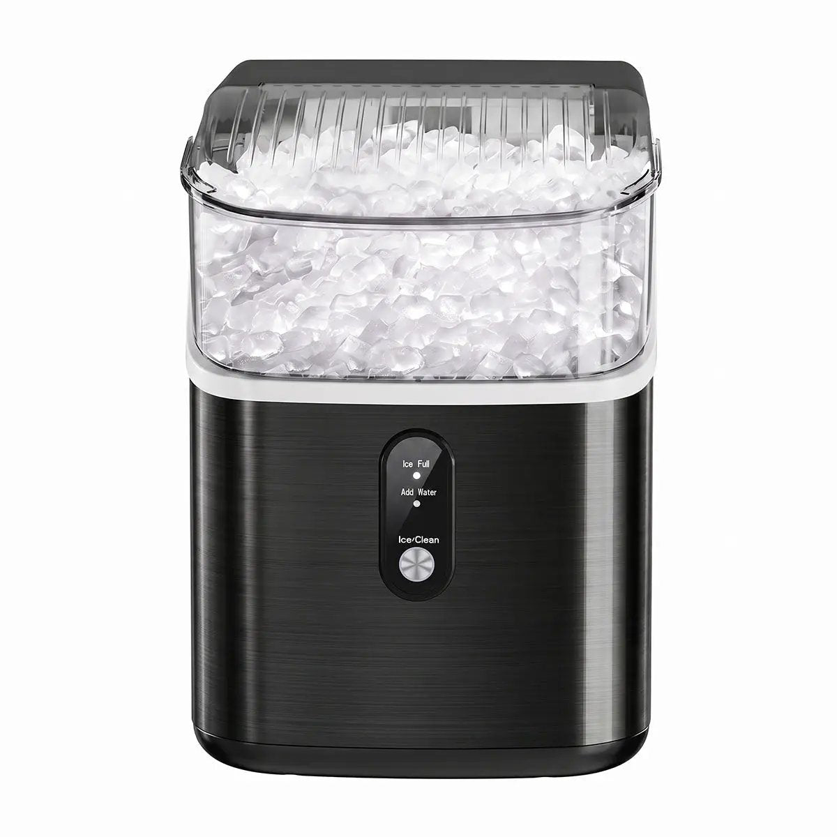 Kismile Nugget Ice Maker countertop black stainless steel with clear ice bin and control panel on Tampa Home & Garden Store