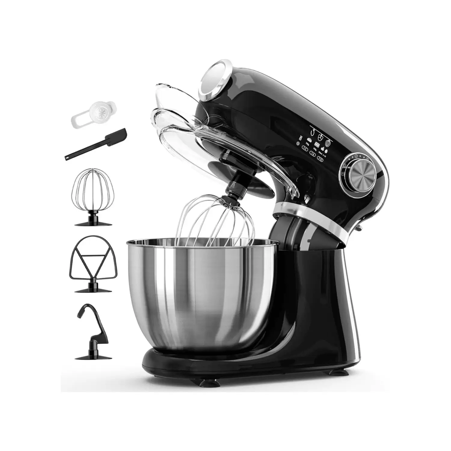 Kismile stand mixer 5.5-qt, black, 12-speed, stainless bowl with attachments on Tampa Home & Garden Store
