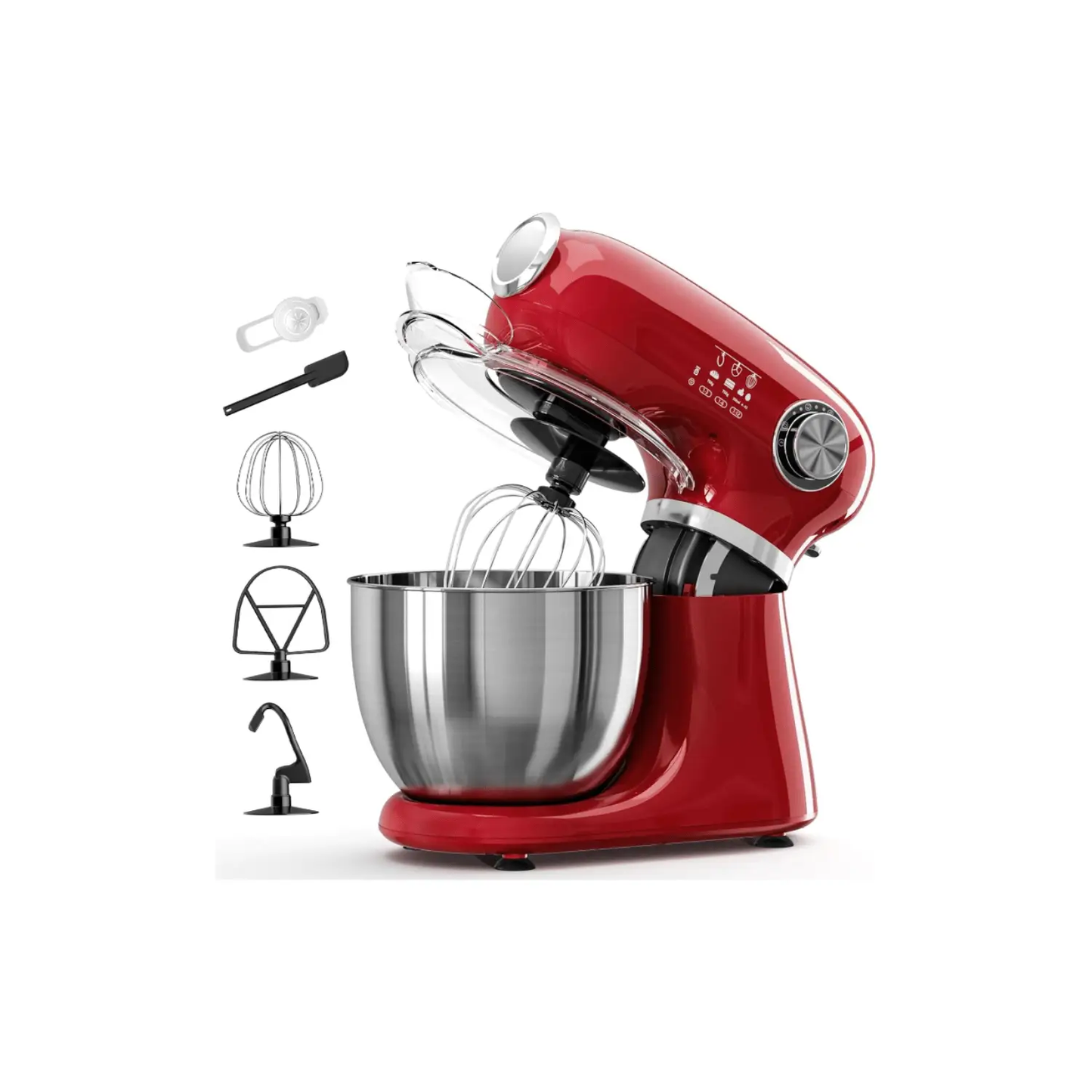 Kismile red stand mixer 5.5-Quart CF3715 with 12 speeds; includes whisk, beaters, bowl on Tampa Home & Garden Store