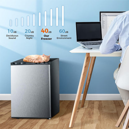 Congelador vertical Kismile, minicongelador de 3.0 pies cúbicos con puerta reversible simple 