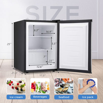 Congelador vertical Kismile, minicongelador de 3.0 pies cúbicos con puerta reversible simple 