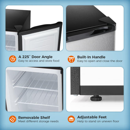 Congelador vertical Kismile, minicongelador de 3.0 pies cúbicos con puerta reversible simple 