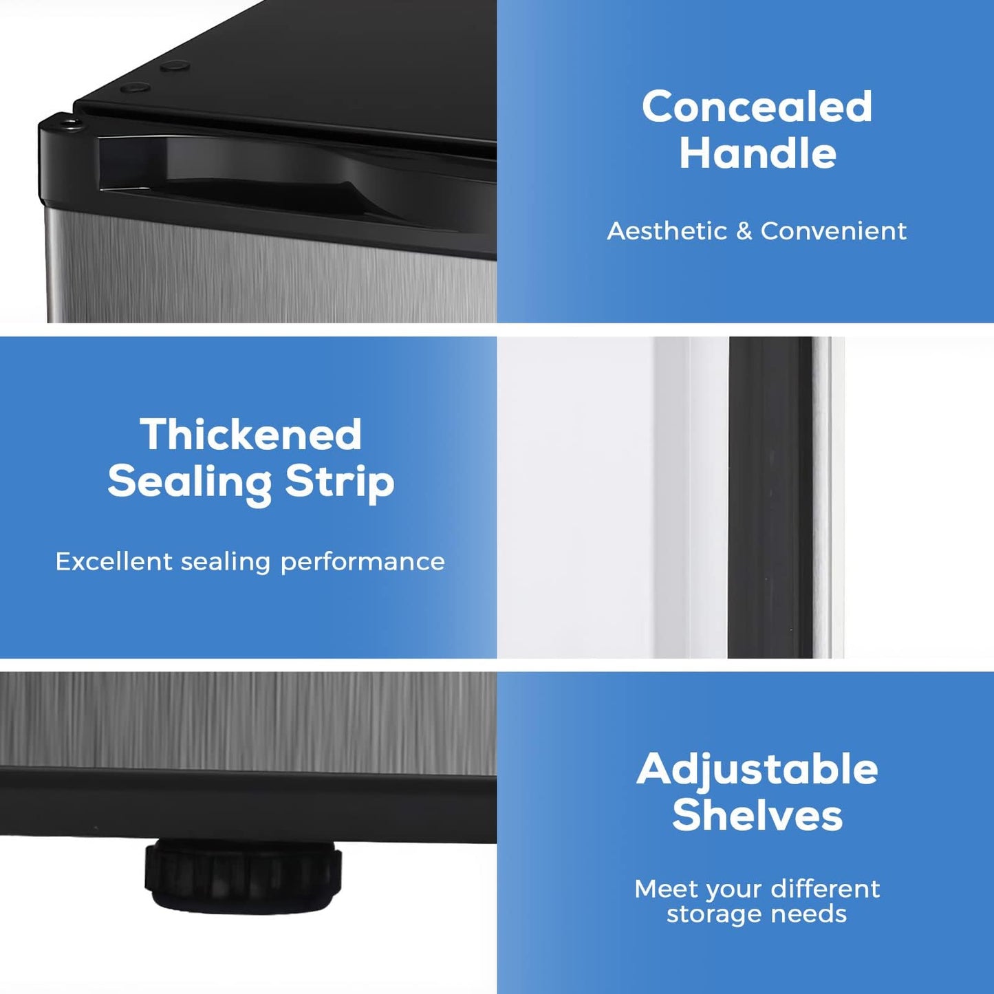 Congelador vertical Kismile, minicongelador de 3.0 pies cúbicos con puerta reversible simple 