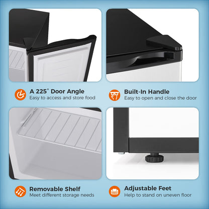 Congelador vertical Kismile, minicongelador de 3.0 pies cúbicos con puerta reversible simple 