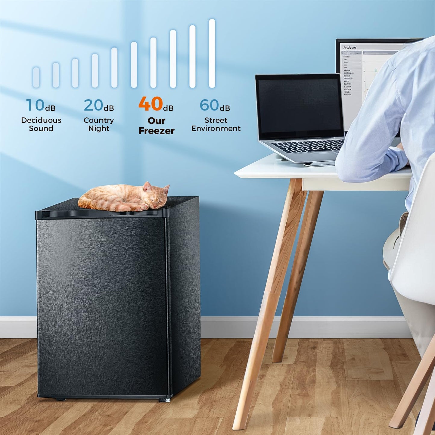 Congelador vertical Kismile, minicongelador de 3.0 pies cúbicos con puerta reversible simple 