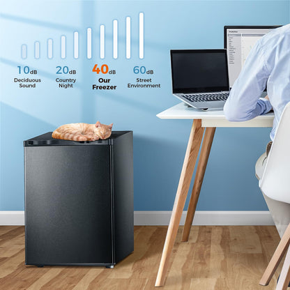 Congelador vertical Kismile, minicongelador de 3.0 pies cúbicos con puerta reversible simple 