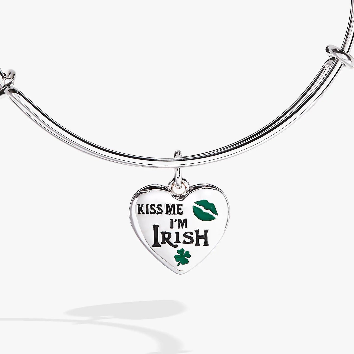 Kiss Me I'm Irish Charm Bangle for St Patrick Day