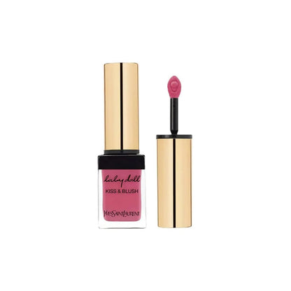 Yves Saint Laurent Baby Doll Kiss & Blush Rouge pink lip & cheek stain set in gold-cap tube on Tampa Home & Garden Store