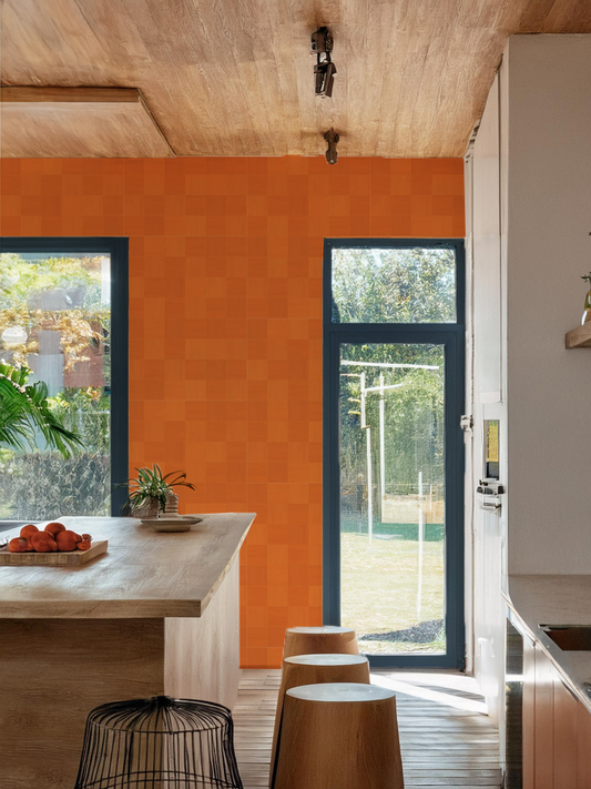Zellige Wallpaper, orange - Tampa Home & Garden Store