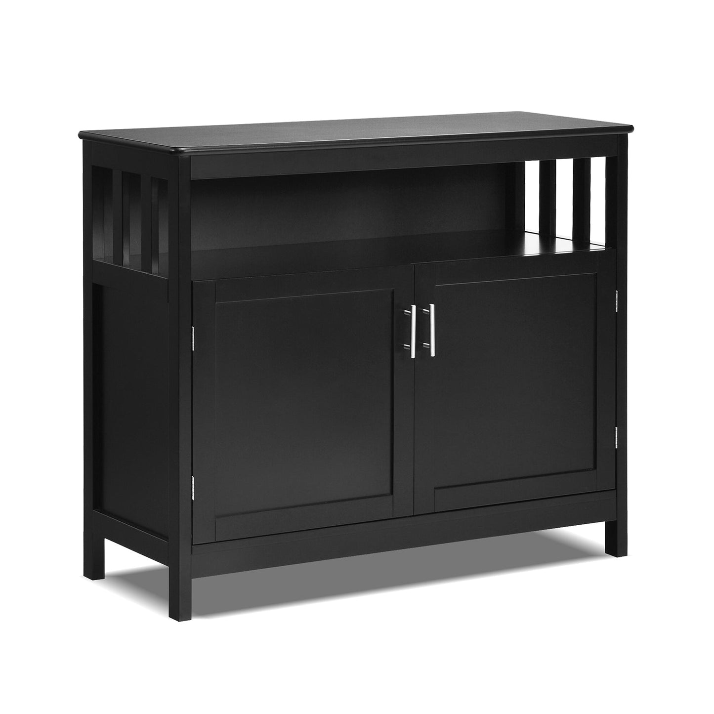 Mueble bufet de cocina con 2 puertas y estante - Negro