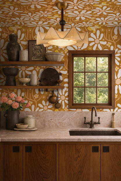 Spring Daze Wallpaper, rust