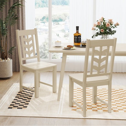 Kitchen Side Dining Chair Set of 2 with Rubber Wood Frame