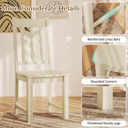 Kitchen Side Dining Chair Set of 2 with Rubber Wood Frame