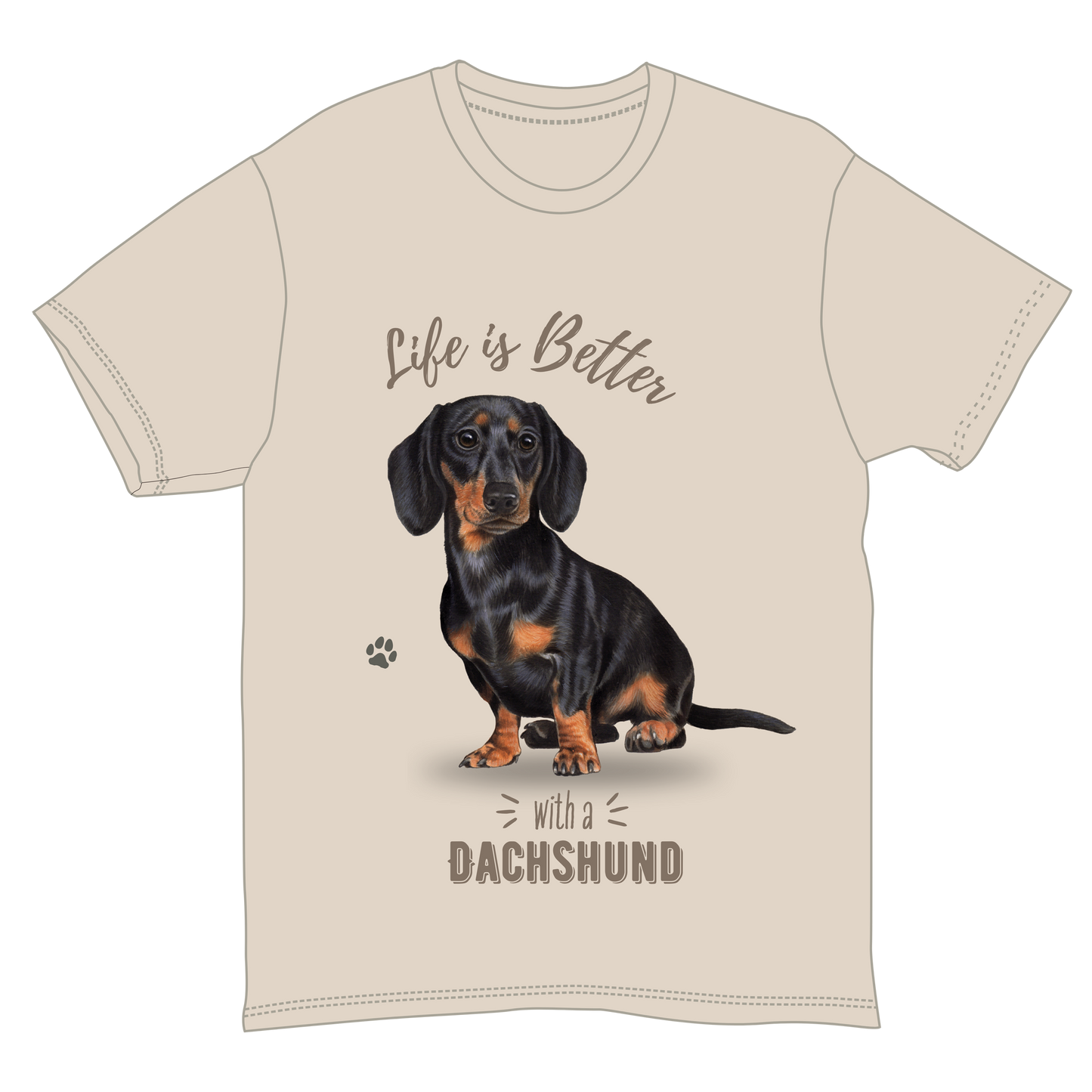 La vie est meilleure avec un teckel - T-shirt noir