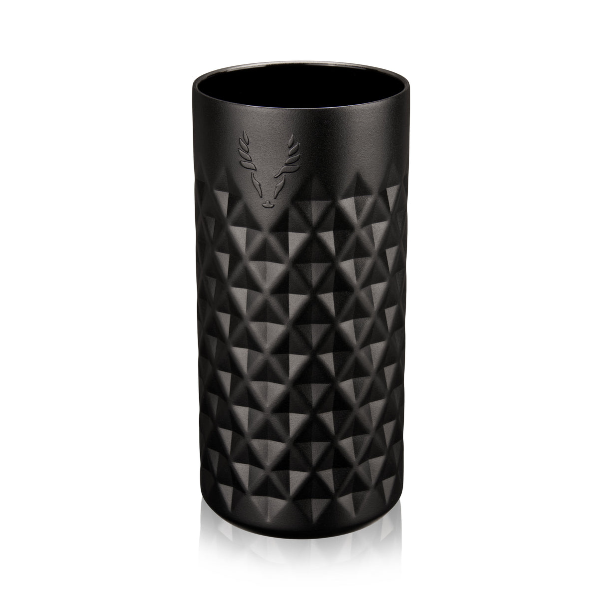 Paragon stainless steel highball tumbler in obsidian with a faceted matte black finish by Viski on Tampa Home & Garden Store