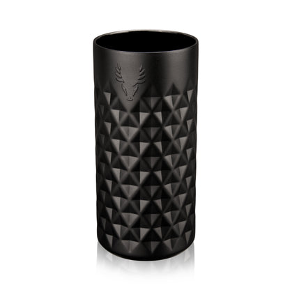 Paragon stainless steel highball tumbler in obsidian with a faceted matte black finish by Viski on Tampa Home & Garden Store