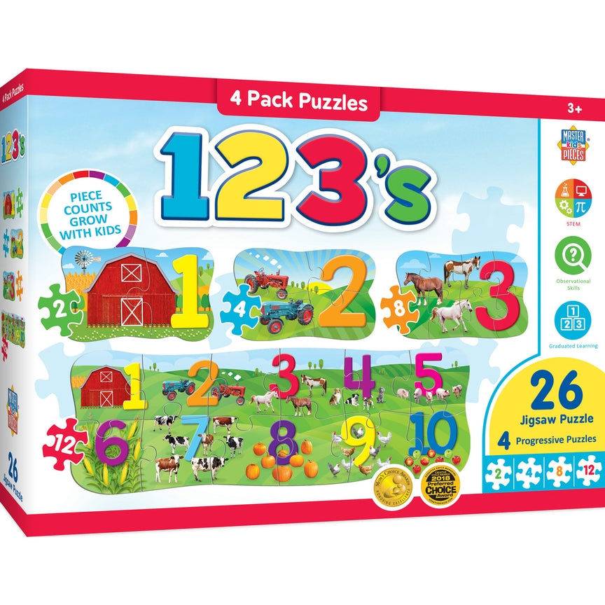 123's - Coffret de 4 puzzles éducatifs