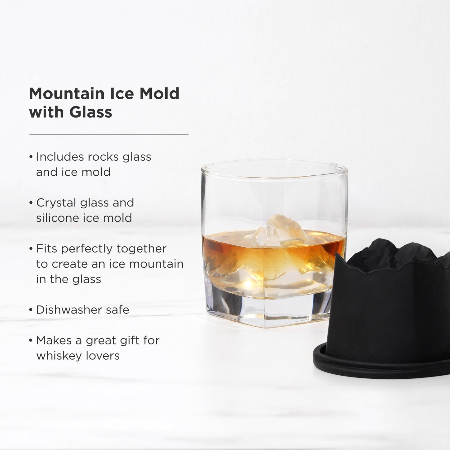 Mountain Silicone Ice Mold and Glass Set