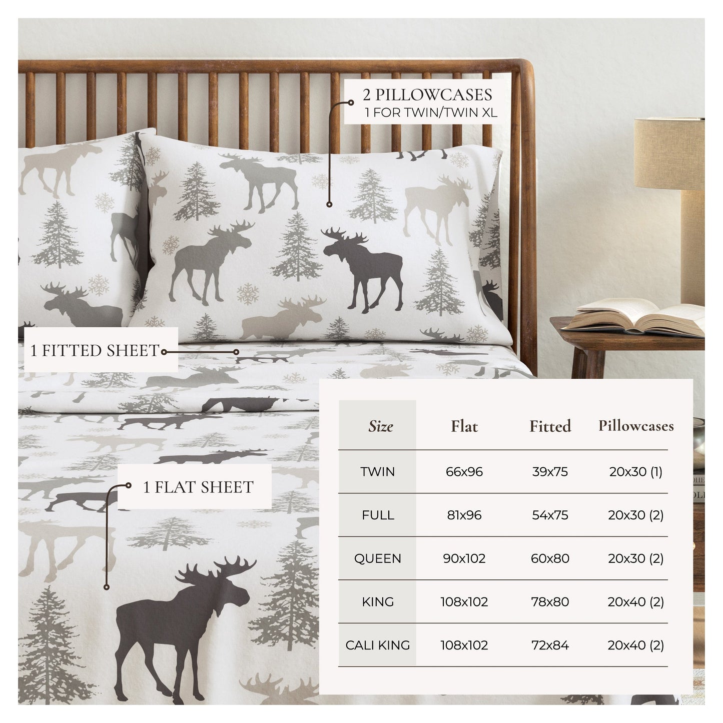 Classic Turkish Cotton Flannel Sheet and Pillow