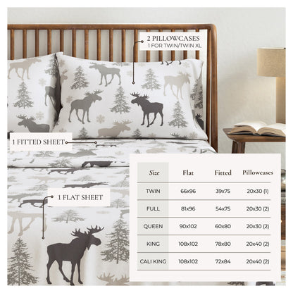 Classic Turkish Cotton Flannel Sheet and Pillow