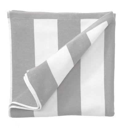 Cotton And Velour Cabana Stripe Beach Towel