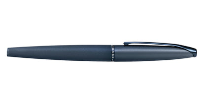 ATX Sandblasted Dark Blue Fountain Pen by A.T. Cross; stainless steel, medium nib, textured cap on Tampa Home & Garden Store