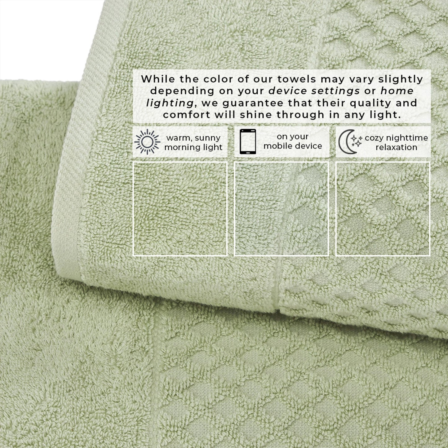 Cotton Diamond Waffle Weave Bath Towel Set