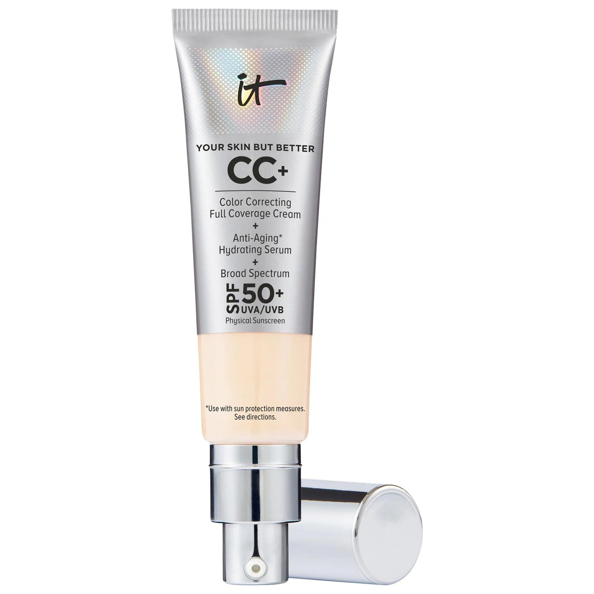 Foundation CC+ cream tube with IT logo, color correcting full coverage SPF 50+ on Tampa Home & Garden Store