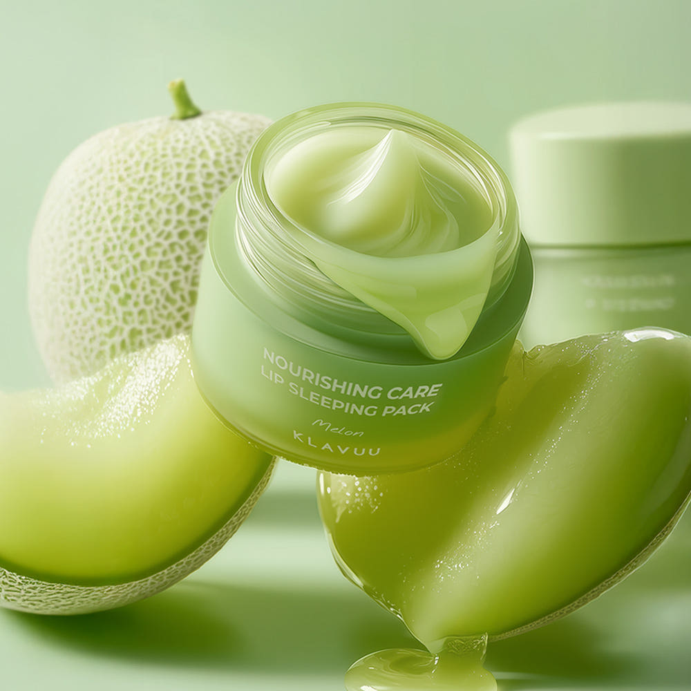 KLAVUU Nourishing Care Lip Sleeping Pack lip mask in green melon jar on Tampa Home & Garden Store