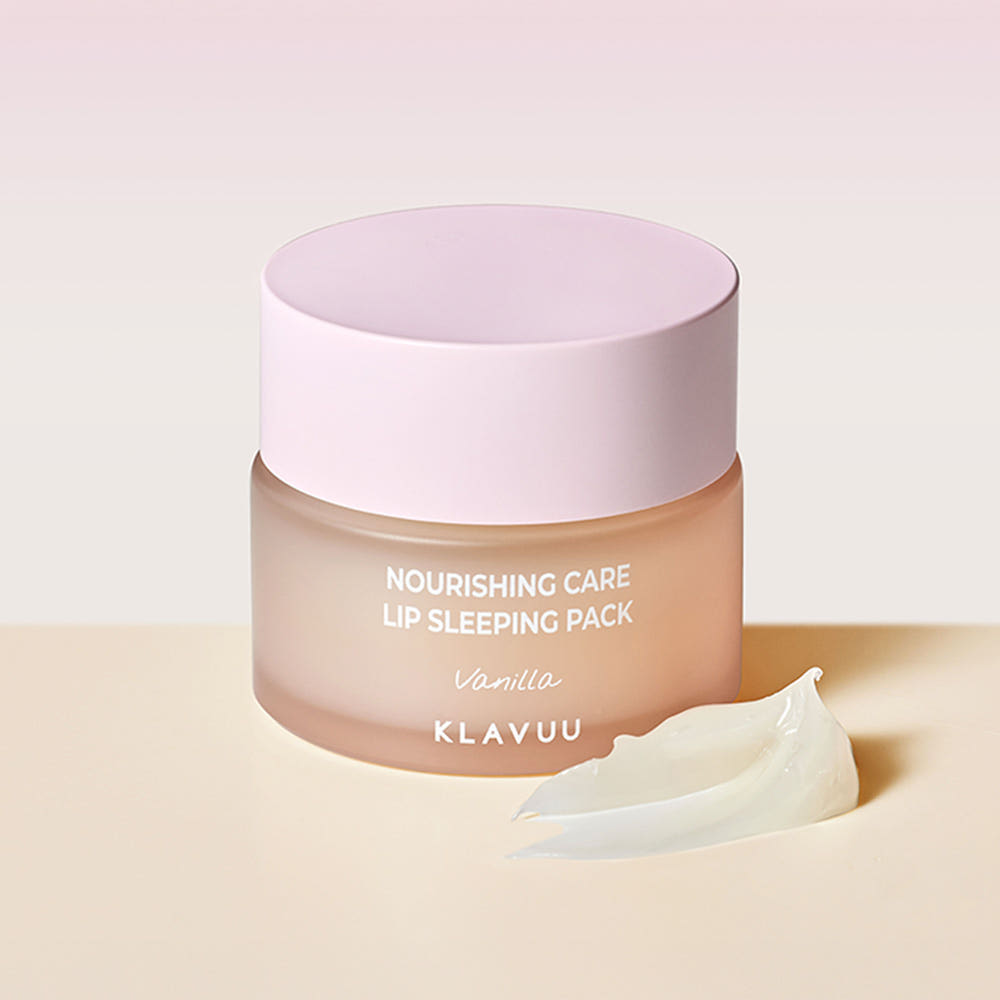 Nourishing Care Lip Sleeping Pack vanilla jar by KLAVUU with pink lid on Tampa Home & Garden Store