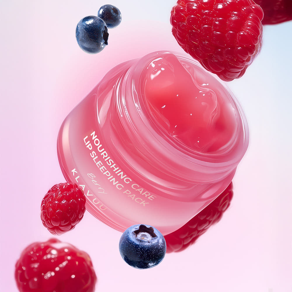 KLAVUU Nourishing Care Lip Sleeping Pack lip mask in pink gel jar, 20g on Tampa Home & Garden Store