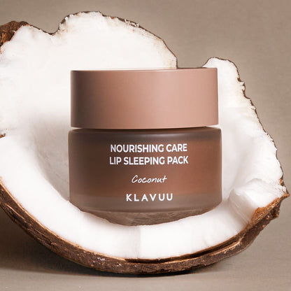 KLAVUU Nourishing Care Lip Sleeping Pack Coconut lip mask in brown jar, 20g Seoulia on Tampa Home & Garden Store