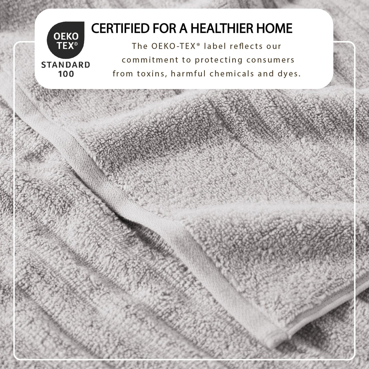 Luxury Combed Cotton and Ribbed Bath Towels