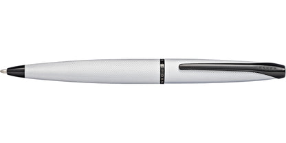 ATX brushed chrome ballpoint pen with knurled silver barrel and CROSS branding black clip on Tampa Home & Garden Store