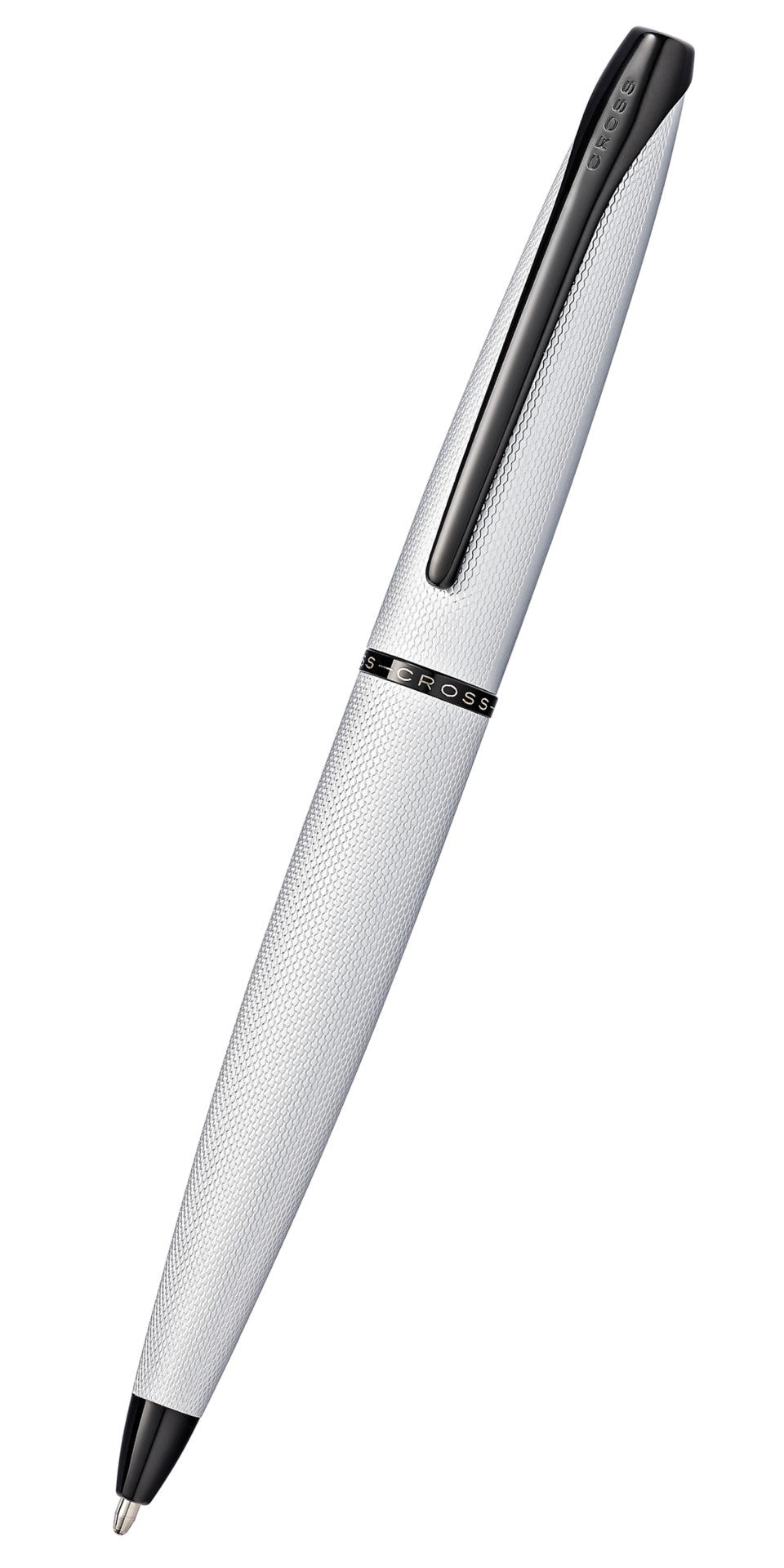 ATX Brushed Chrome Ballpoint Pen by A.T. Cross with knurled grip on Tampa Home & Garden Store
