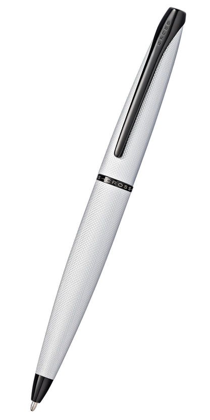 ATX Brushed Chrome Ballpoint Pen by A.T. Cross with knurled grip on Tampa Home & Garden Store