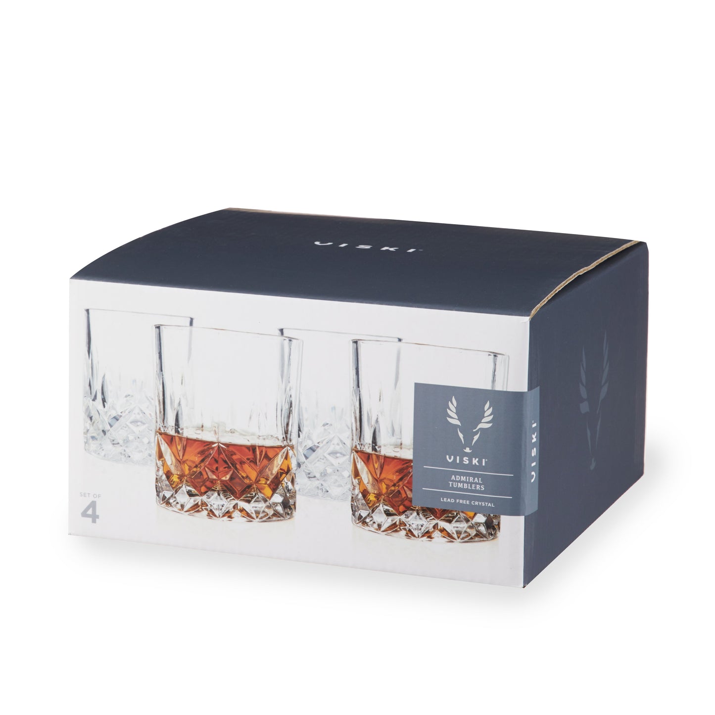 Admiral Crystal Cut Rocks Glasses Set of 4